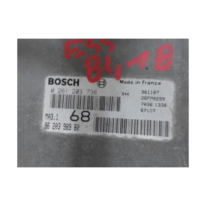 Calculateur PEUGEOT 106 PHASE 2 d’occasion