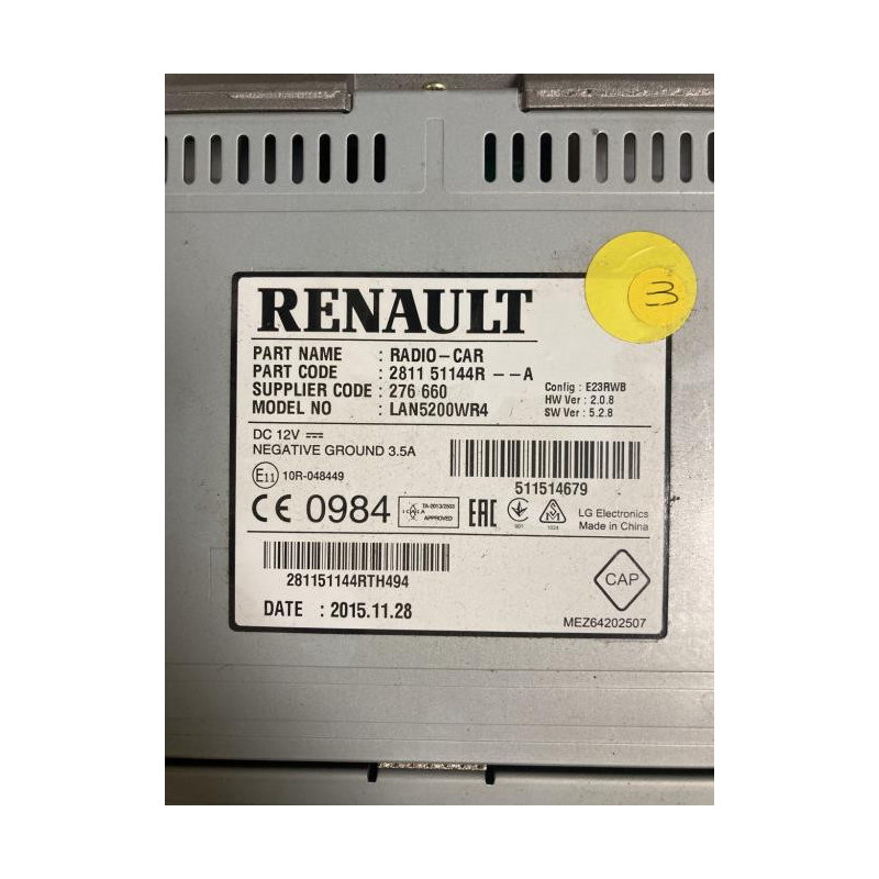 Ecran GPS RENAULT CAPTUR 1 PHASE 1 d’occasion